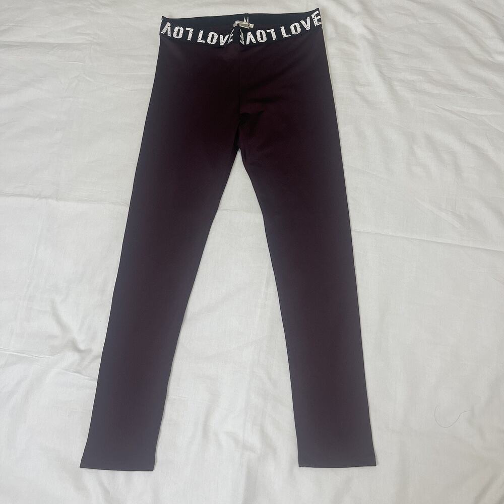 Bozzolo Active Mid Waist Full Length Workout Yoga Gym Legging BURGUNDY‎ MEDIUM